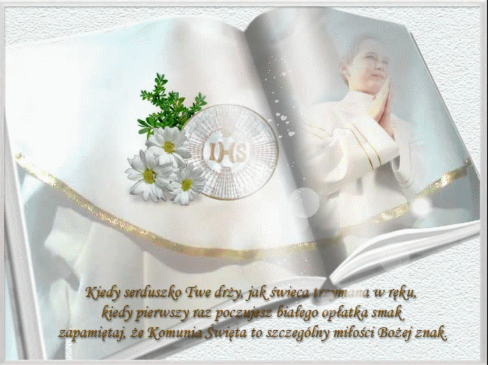 Kartka życzenia komunijne